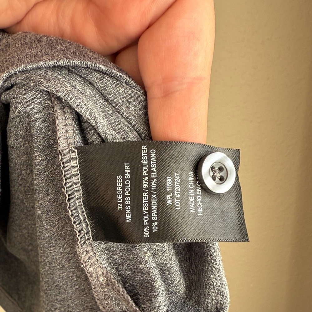 32 Degrees Cool Heather Gray Polo Shirt - Picture 5 of 6